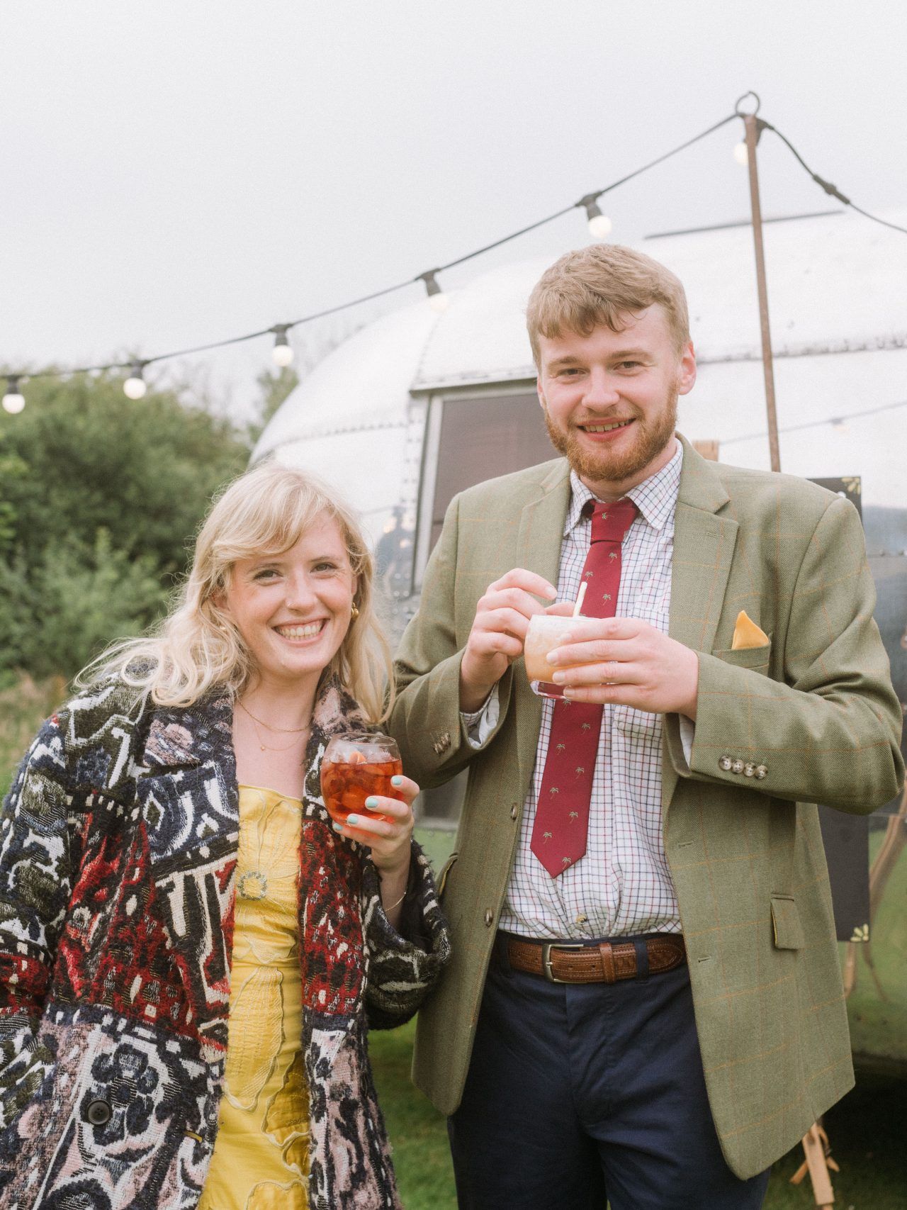 Us with Cocktails at Rory and Abbie's Wedding
